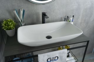 Раковина Gid N9122 51124 накладная белая 71x40x14